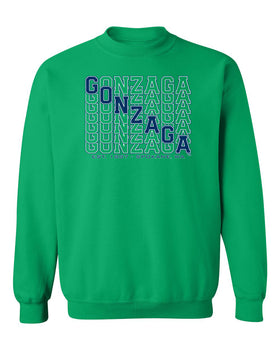 Gonzaga Bulldogs Crewneck Sweatshirt - Diagonal Echo Gonzaga