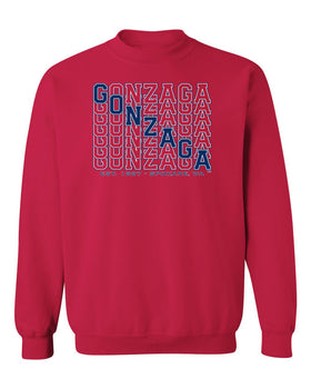 Gonzaga Bulldogs Crewneck Sweatshirt - Diagonal Echo Gonzaga