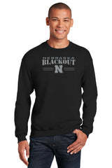 Nebraska Huskers Crewneck Sweatshirt - Nebraska Blackout Block N