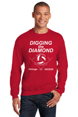 Nebraska Huskers Crewneck Sweatshirt - Nebraska Volleyball Digging the Diamond