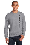 Iowa Hawkeyes Crewneck Sweatshirt - Vert Hawks Fade with Tigerhawk