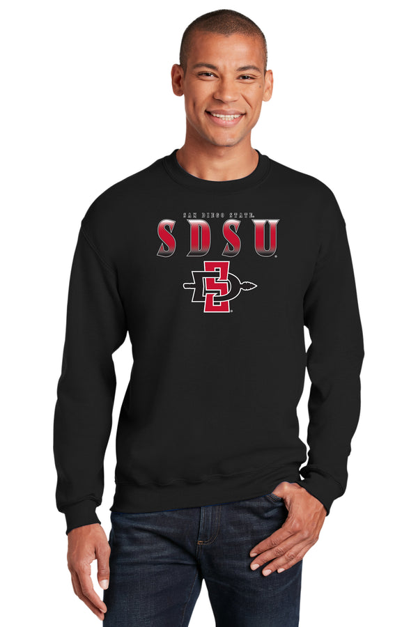 San Diego State Aztecs Crewneck Sweatshirt - SDSU Full Color Fade Aztecs Logo