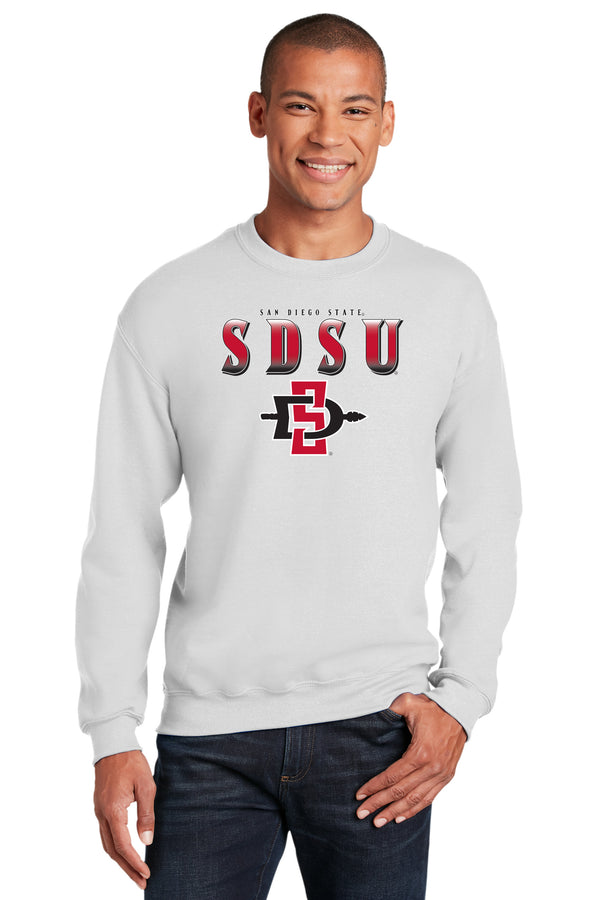 San Diego State Aztecs Crewneck Sweatshirt - SDSU Full Color Fade Aztecs Logo