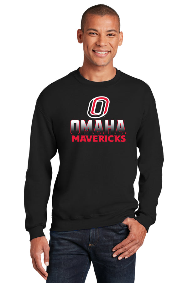 Omaha Mavericks Crewneck Sweatshirt - Full Color Fade Omaha