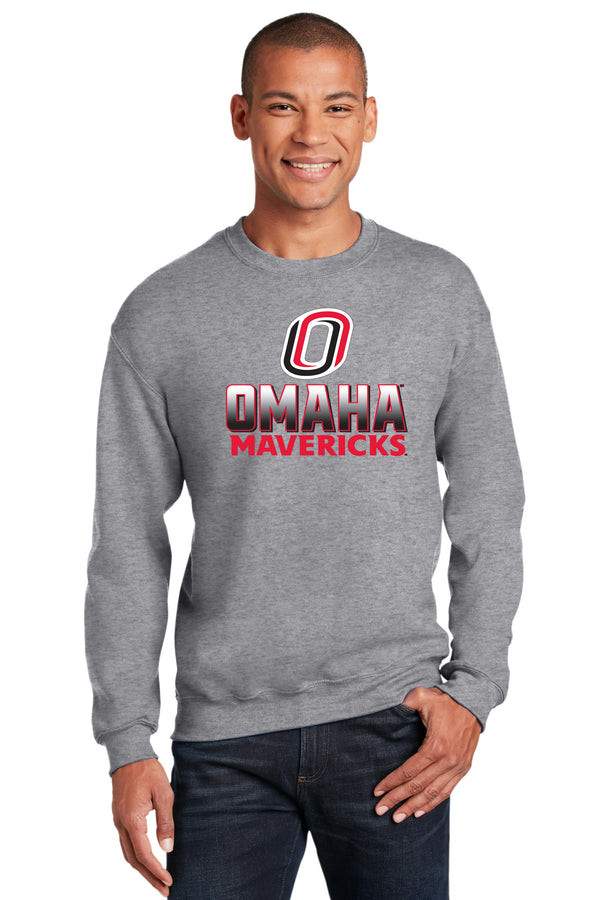 Omaha Mavericks Crewneck Sweatshirt - Full Color Fade Omaha