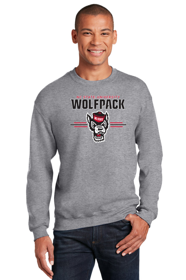 North Carolina State Wolfpack Crewneck Sweatshirt - 3-Stripe Primary Logo