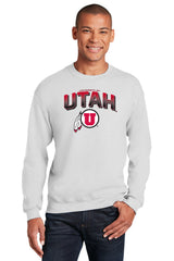 Utah Utes Crewneck Sweatshirt - Full Color Fade Utah Utes Logo