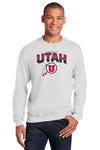 Utah Utes Crewneck Sweatshirt - Full Color Fade Utah Utes Logo