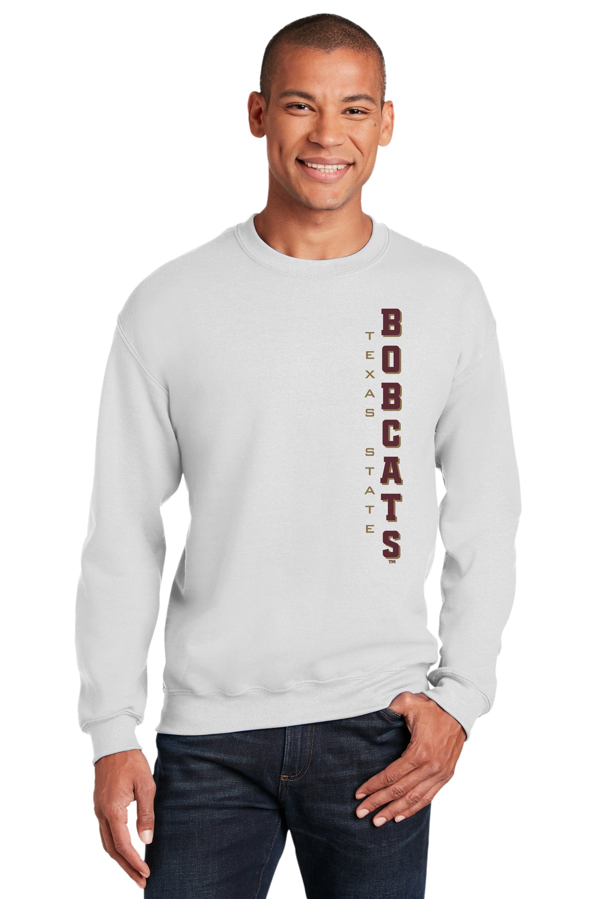 Texas State Bobcats Crewneck Sweatshirt - Vertical Texas State Bobcats