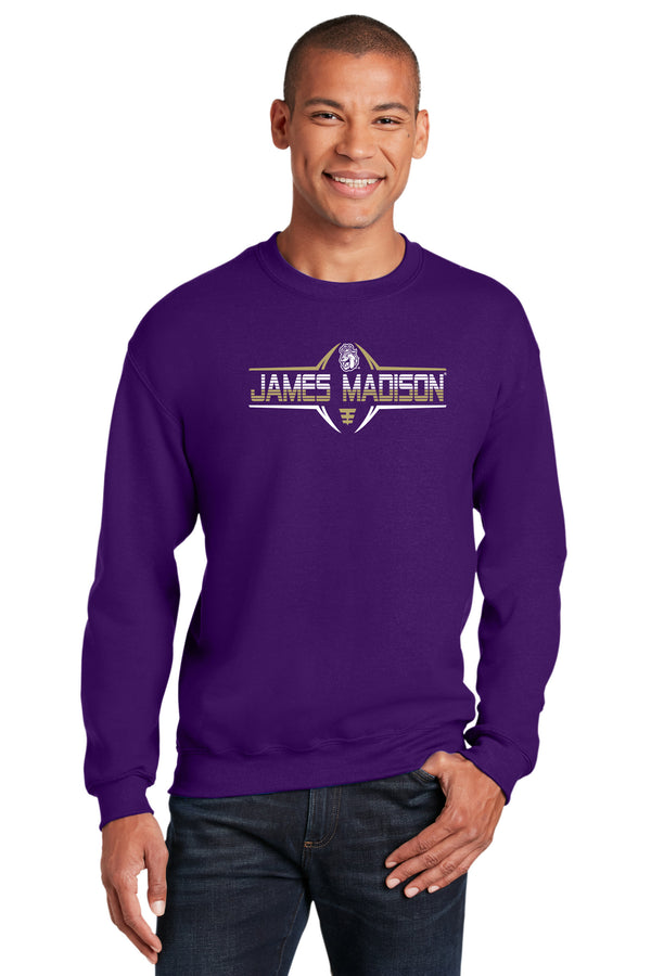 James Madison Dukes Crewneck Sweatshirt - Striped James Madison Football Laces