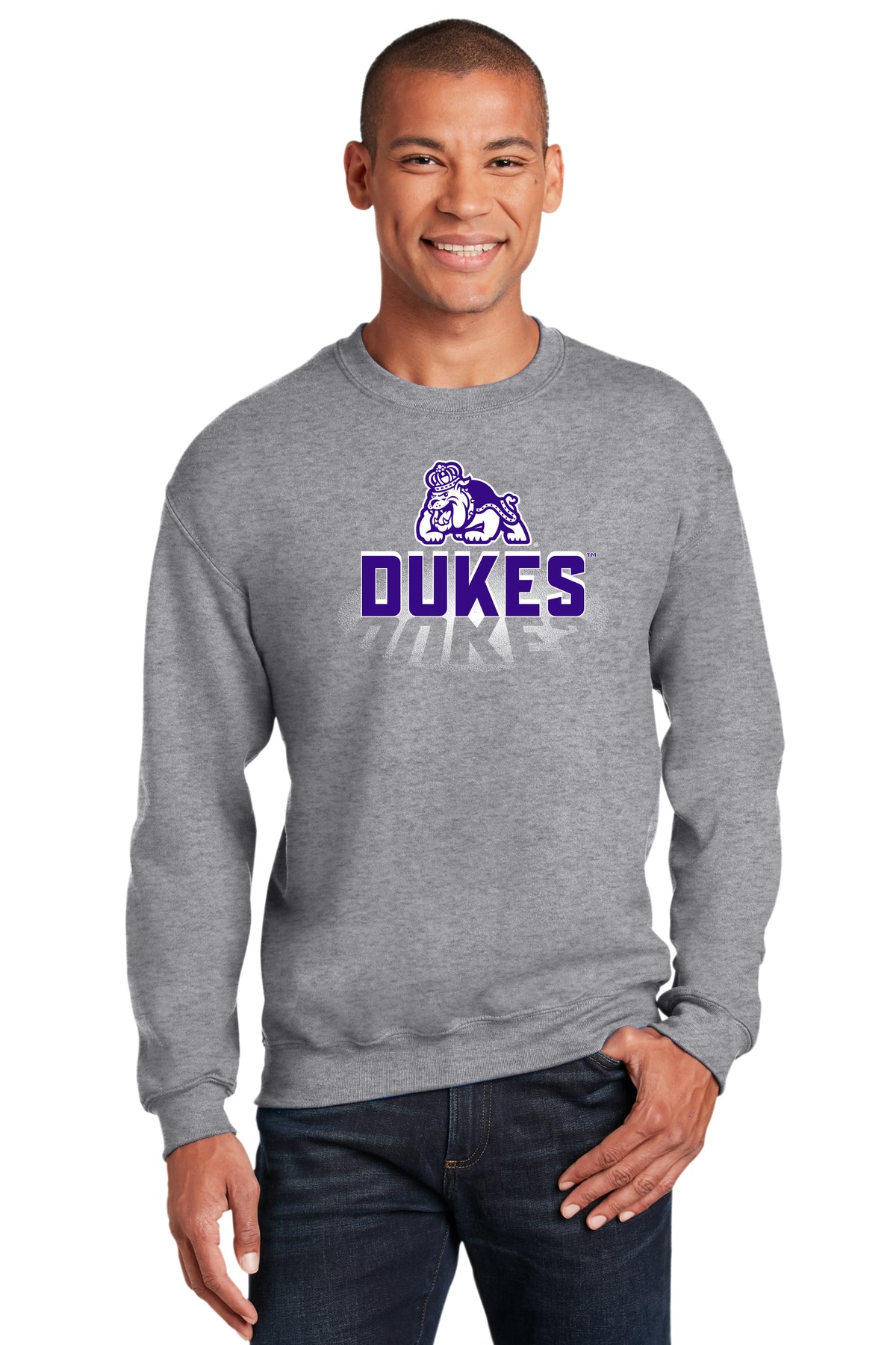 James Madison Dukes Crewneck Sweatshirt - Spotlight and Shadow Dukes