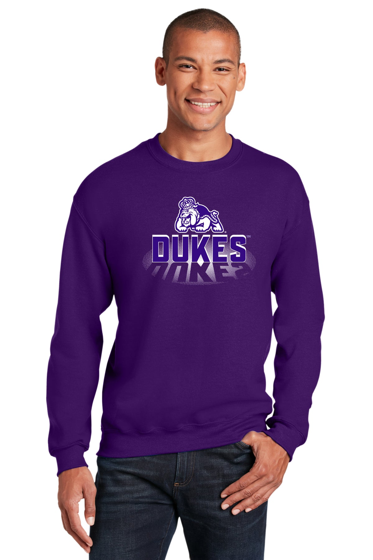 James Madison Dukes Crewneck Sweatshirt - Spotlight and Shadow Dukes