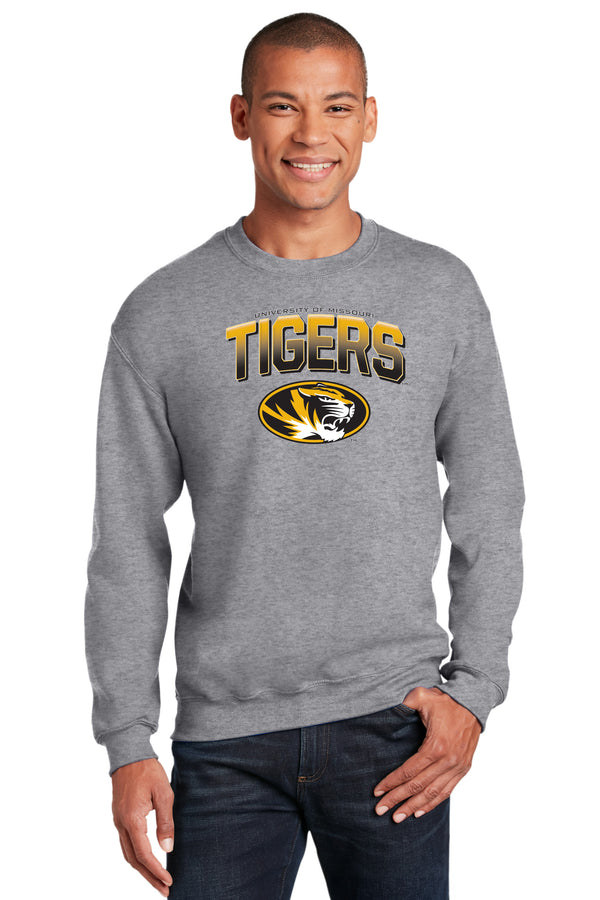 Missouri Tigers Crewneck Sweatshirt - Full Color Fade Tigers Logo