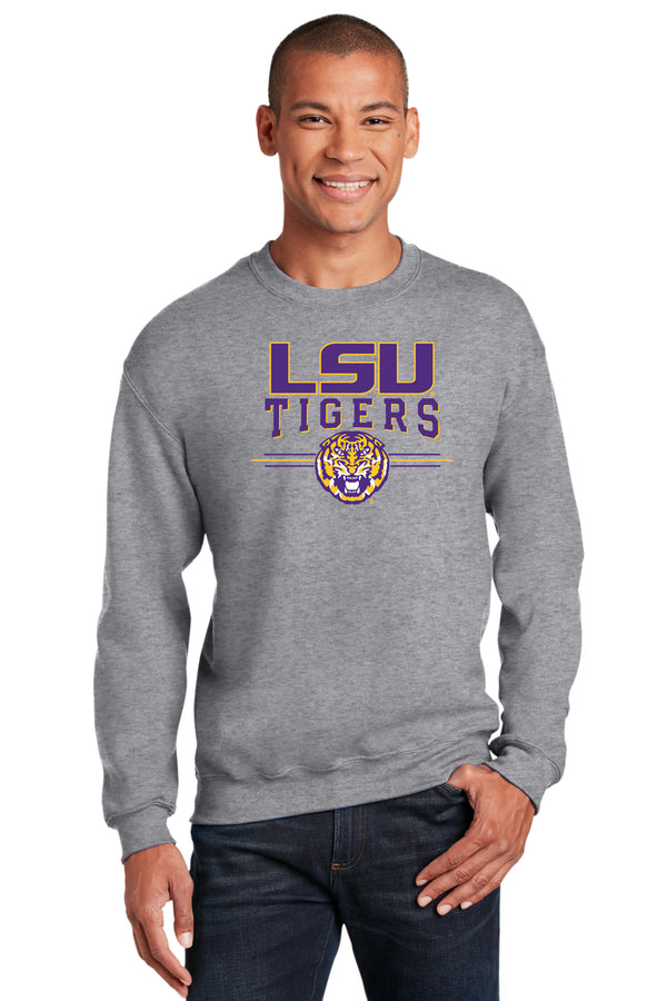 LSU Tigers Crewneck Sweatshirt - LSU Tigers 3-Stripe