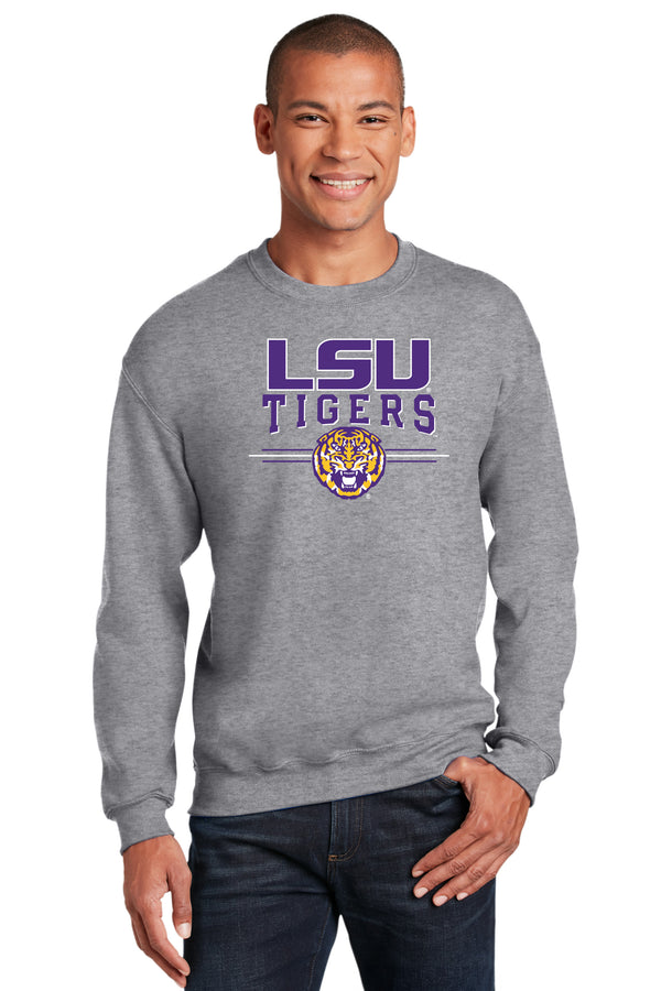 LSU Tigers Crewneck Sweatshirt - LSU Tigers 3-Stripe