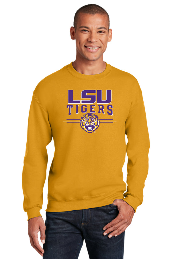 LSU Tigers Crewneck Sweatshirt - LSU Tigers 3-Stripe