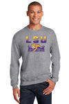 LSU Tigers Crewneck Sweatshirt - LSU Tiger Stadium Full Color Fade