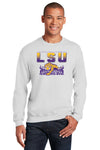 LSU Tigers Crewneck Sweatshirt - LSU Tiger Stadium Full Color Fade