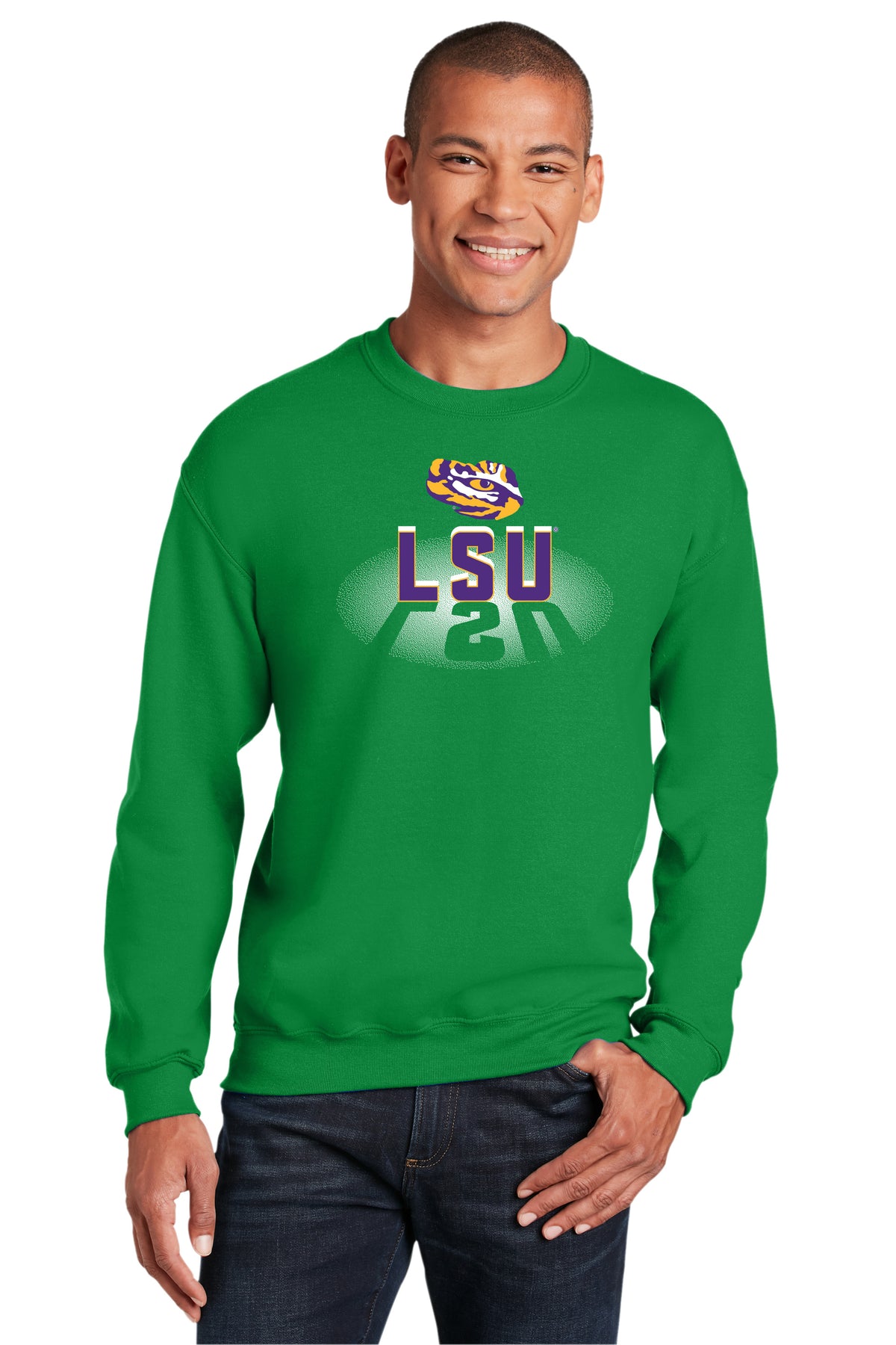 LSU Tigers Crewneck Sweatshirt - Spotlight and Shadow LSU