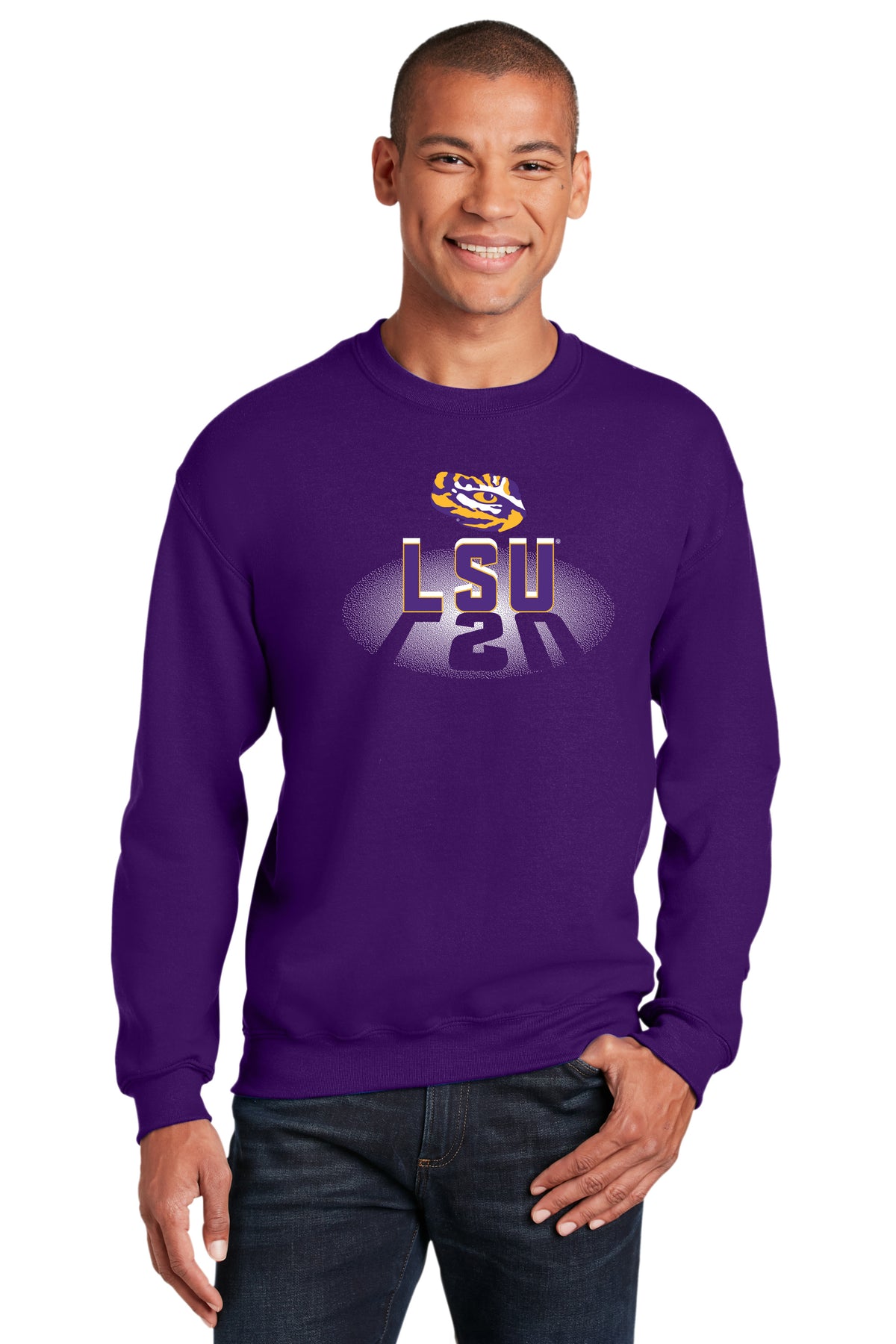 LSU Tigers Crewneck Sweatshirt - Spotlight and Shadow LSU