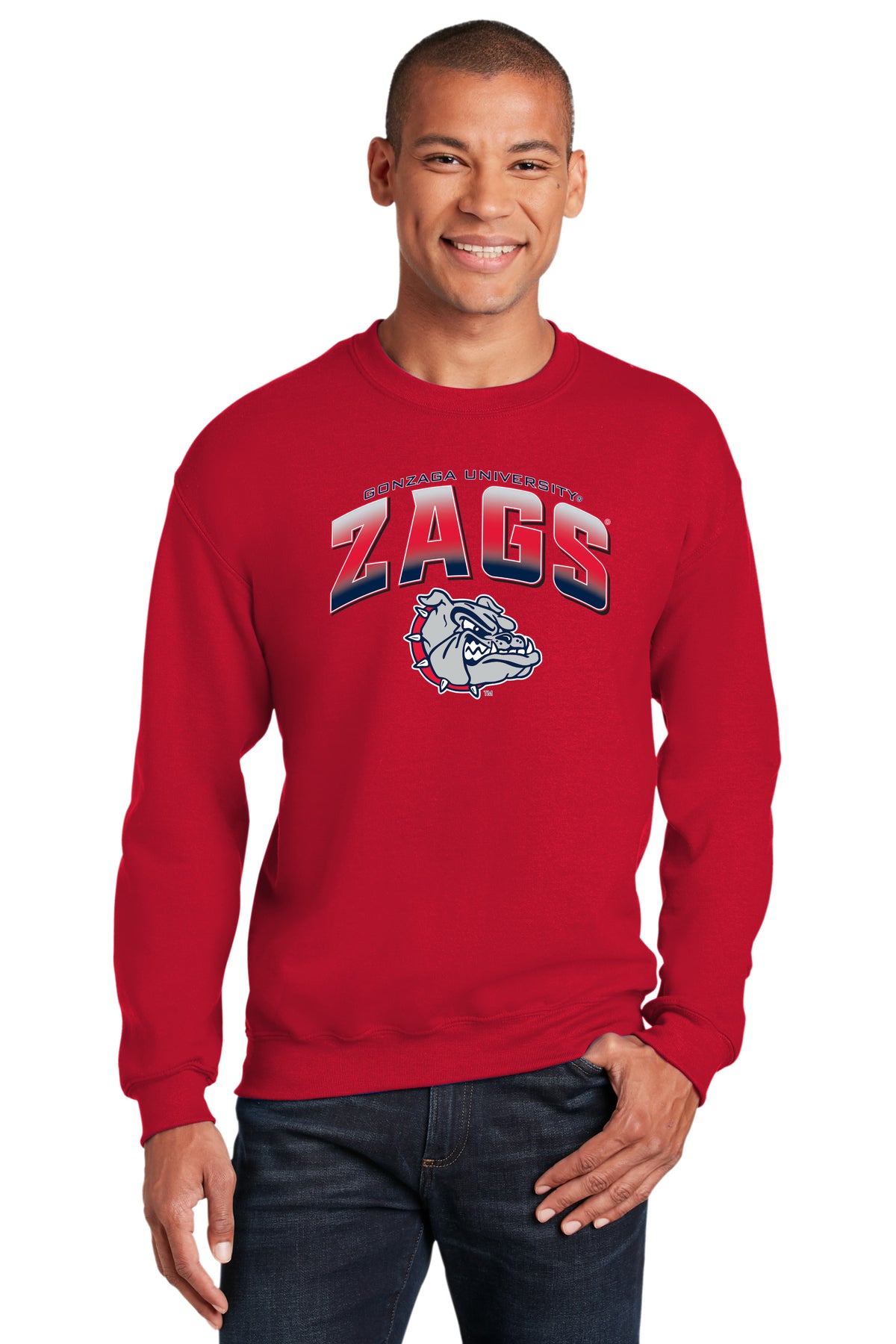 Gonzaga Bulldogs Crewneck Sweatshirt - Zags Full Color Fade