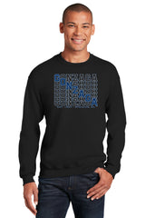 Gonzaga Bulldogs Crewneck Sweatshirt - Diagonal Echo Gonzaga