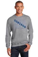 Gonzaga Bulldogs Crewneck Sweatshirt - Diagonal Echo Gonzaga