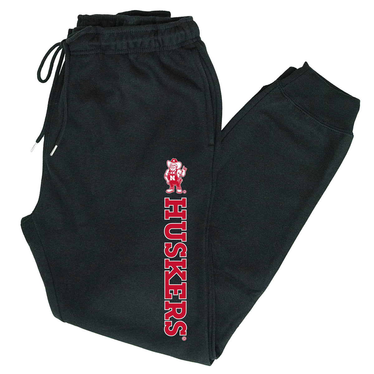 Nebraska Huskers Premium Fleece Joggers - Vertical Huskers Herbie Husker