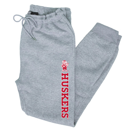 Nebraska Huskers Premium Fleece Joggers - Vertical Huskers Herbie Husker