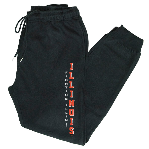 Illinois Fighting Illini Premium Fleece Joggers - Vertical Illinois Fighting Illini