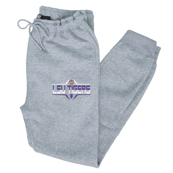 LSU Tigers Premium Fleece Joggers - Striped Tigers Football Laces