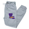 LSU Tigers Premium Fleece Joggers - Purple Ink State Shape