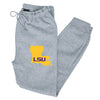 LSU Tigers Premium Fleece Joggers - Gold Ink State Shape