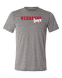 Nebraska Huskers Premium Tri-Blend Tee Shirt - Script Huskers Overlap Nebraska