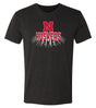Nebraska Huskers Premium Tri-Blend Tee Shirt - 3D Huskers Spotlight Shadow