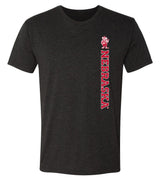 Nebraska Huskers Premium Tri-Blend Tee Shirt - Vertical Nebraska Herbie Husker