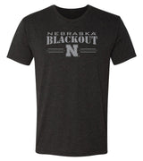 Nebraska Huskers Premium Tri-Blend Tee Shirt - Nebraska Blackout Block N