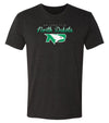 North Dakota Fighting Hawks Premium Tri-Blend Tee Shirt - Full Color Script Fade Primary Logo