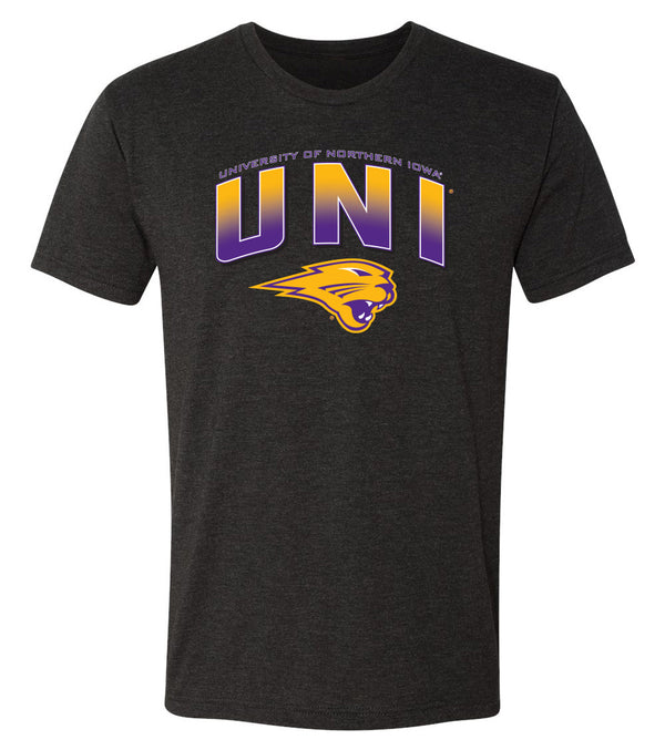 Northern Iowa Panthers Premium Tri-Blend Tee Shirt - UNI Full Color Fade Primary Logo