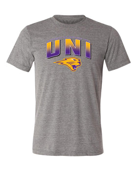 Northern Iowa Panthers Premium Tri-Blend Tee Shirt - UNI Full Color Fade Primary Logo