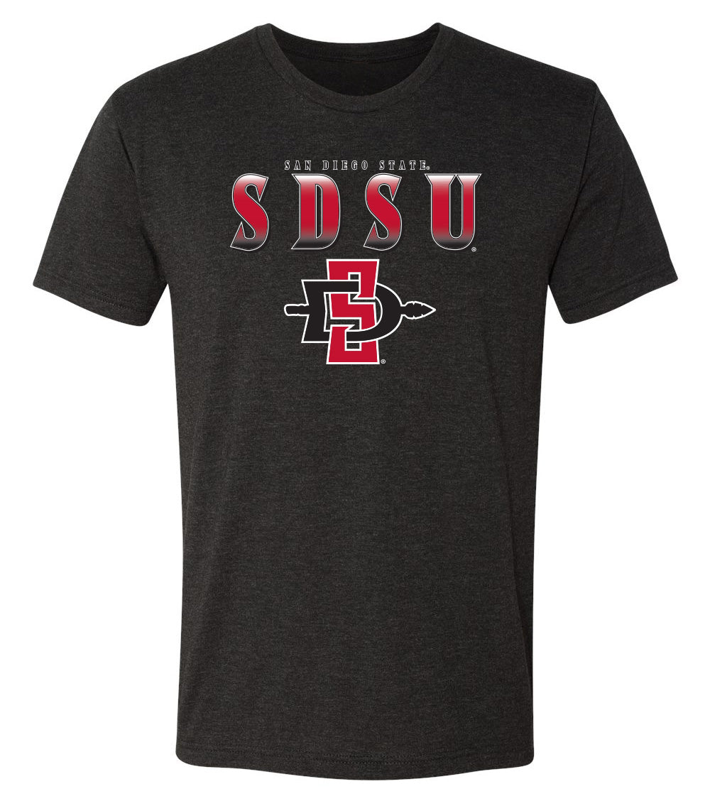 San Diego State Aztecs Premium Tri-Blend Tee Shirt - SDSU Full Color Fade Aztecs Logo