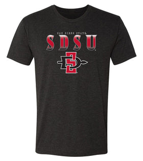 San Diego State Aztecs Premium Tri-Blend Tee Shirt - SDSU Full Color Fade Aztecs Logo