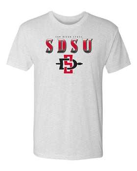 San Diego State Aztecs Premium Tri-Blend Tee Shirt - SDSU Full Color Fade Aztecs Logo