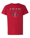 San Diego State Aztecs Premium Tri-Blend Tee Shirt - SDSU Full Color Fade Aztecs Logo