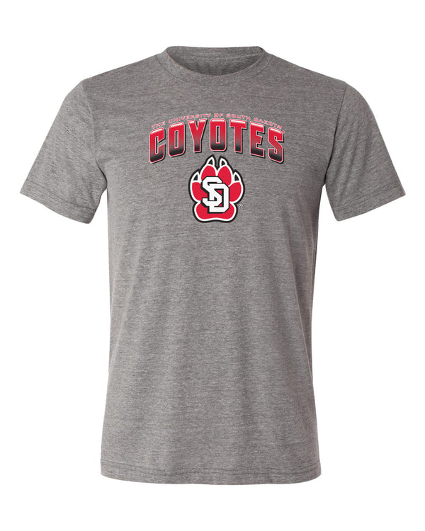 South Dakota Coyotes Premium Tri-Blend Tee Shirt - Coyotes Full Color Fade Primary Logo