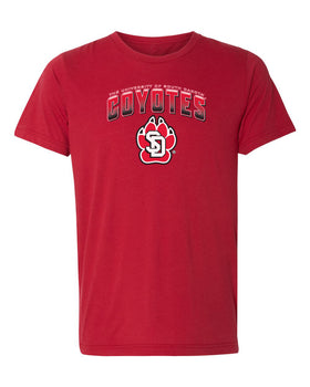 South Dakota Coyotes Premium Tri-Blend Tee Shirt - Coyotes Full Color Fade Primary Logo