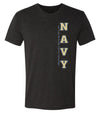 Navy Midshipmen Premium Tri-Blend Tee Shirt - USNA Vertical Navy