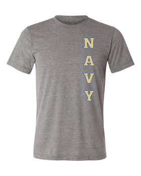 Navy Midshipmen Premium Tri-Blend Tee Shirt - USNA Vertical Navy