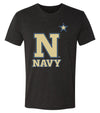 Navy Midshipmen Premium Tri-Blend Tee Shirt - US Naval Academy Star Logo