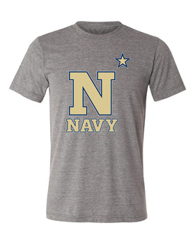 Navy Midshipmen Premium Tri-Blend Tee Shirt - US Naval Academy Star Logo